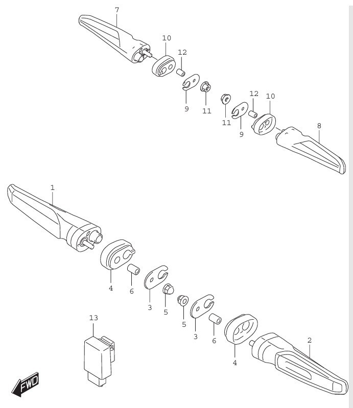 刹那ページ Shop Suzuki > OEM Replacement Parts DRZ4S/SM 2025-26 > TURN SIGNAL