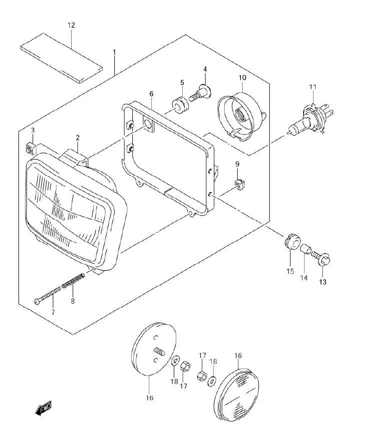 HEADLAMP DR650SE 2003-26