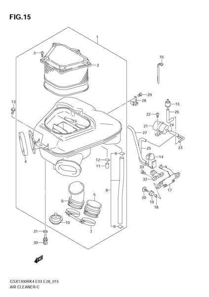 AIR CLEANER GSX1300 1998-2007 #2 FILTER 13780-24F02