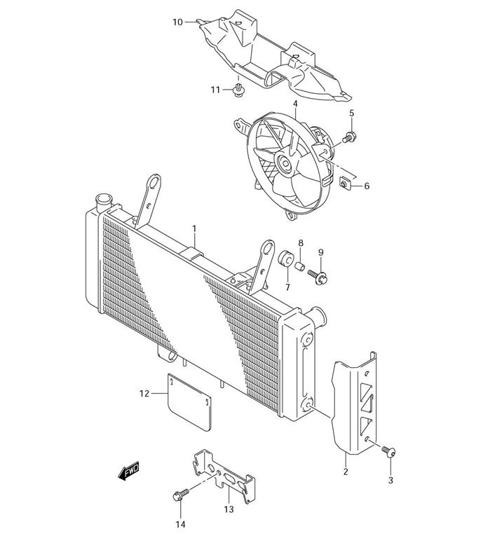 RADIATOR MOUNTING HARDWARE SV650 SV650S 2003-09