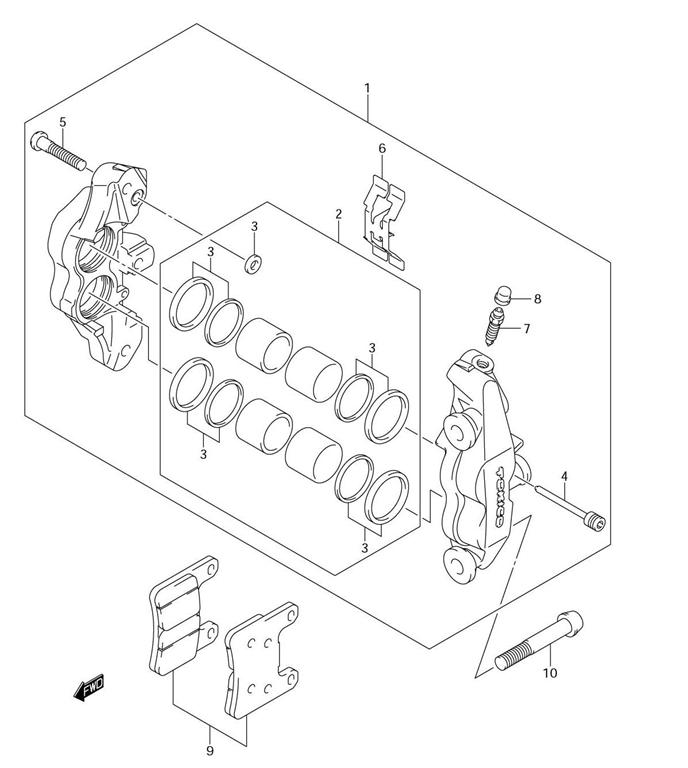 FRONT BRAKE CALIPER GSXR600 2004-05