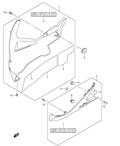 UNDER COWLING MOUNTING HARDWARE GSXR600 2011-26