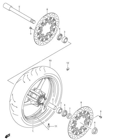FRONT WHEEL ( RIM ) REPLACEMENT PARTS GSXR600 2011-26