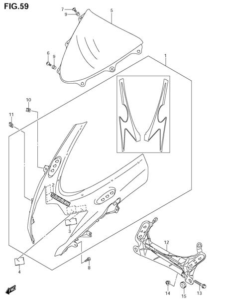 COWLING BODY MOUNTING HARDWARE  GSXR750 2011-26