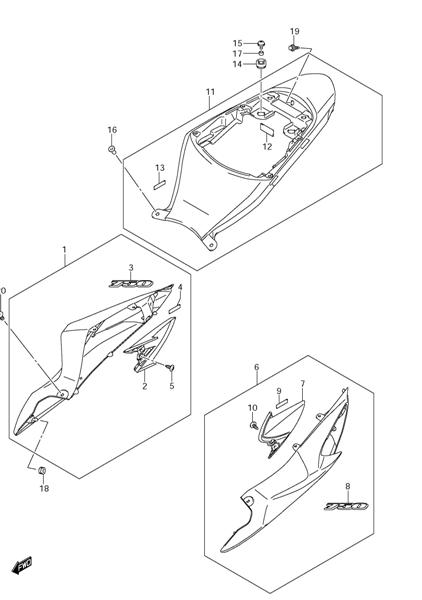 FRAME COVER MOUNTING HARDWARE GSXR750 2011-26
