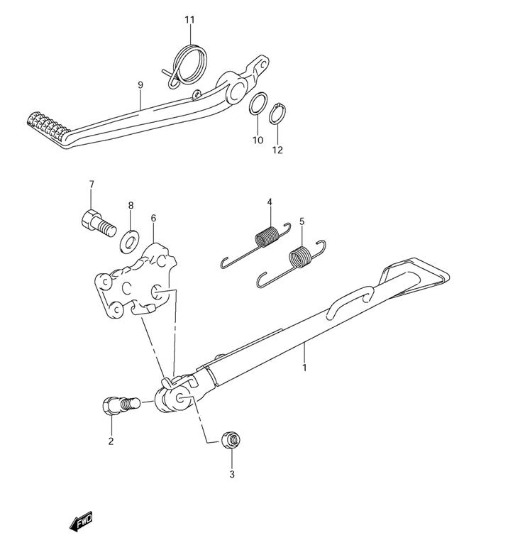 BRAKE PEDAL STAND DL650 2012-26