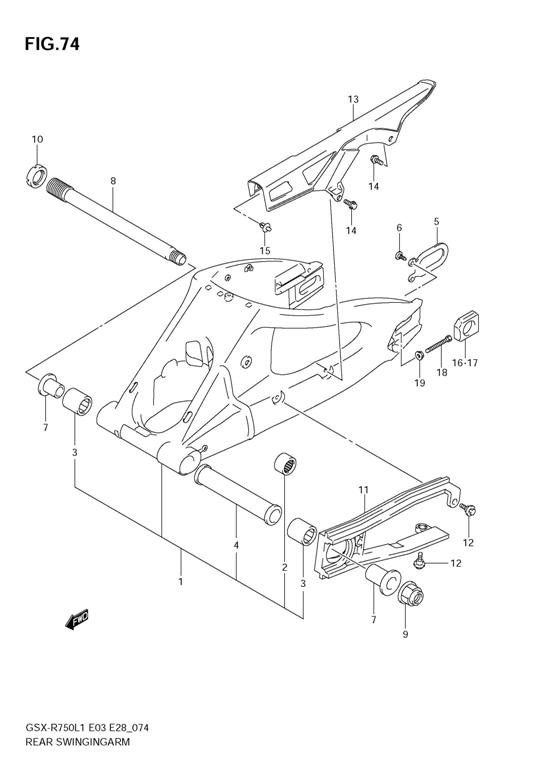 SWINGARM CHAIN GUARD GSXR750 2011-26