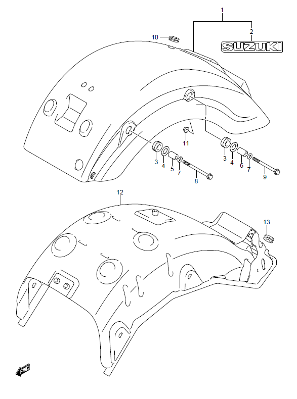 REAR FENDER C90 C90T BOSS 2013-18