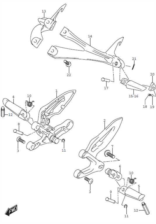 FOOTREST GSX-S1000F GSX-S1000 2016-20