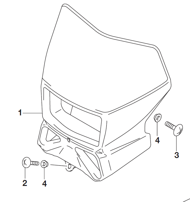 HEADLAMP COVER MOUNTING HARDWARE DRZ400S 2001-24