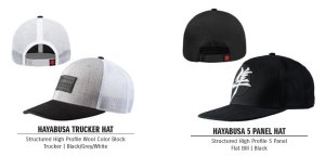 HAYABUSA TRUCKER HAT OR HAYABUSA 5 PANEL HAT