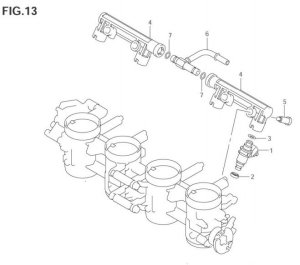 THROTTLE BODY HOSE/JOINT GSXR1000 2003-04