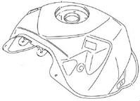 FUEL TANK GSXR 750 2007 BLUE (WHITE/BLUE Model) 44100-02H30-YKY