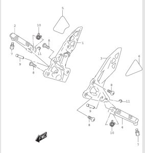 FOOTREST GSX-800TRQ,TTRQ 8T, 8TT 2026