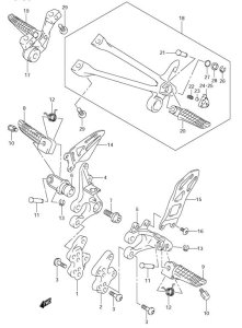FOOTREST GSXR1000 2009-16