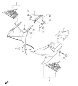 SIDE COWLING GSXR600 2011-26