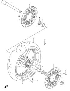 FRONT WHEEL REPLACEMENT PARTS GSXR750 2011-26
