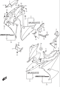 SIDE COWLING MOUNTING HARDWARE GSX-S 1000F 2016-18