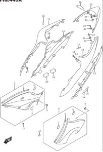 FRAME COVER MOUNTING HARDWARE GSX-S 1000F 2016-18