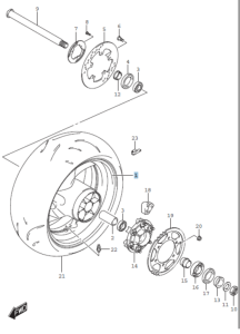 REAR WHEEL PART GSXS1000F 2016-18