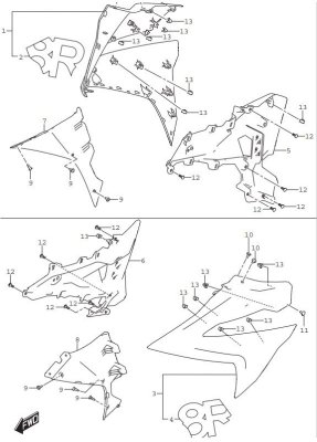 Shop Suzuki > GSX-8R OEM Replacement Parts > SIDE COWLING MOUNTING