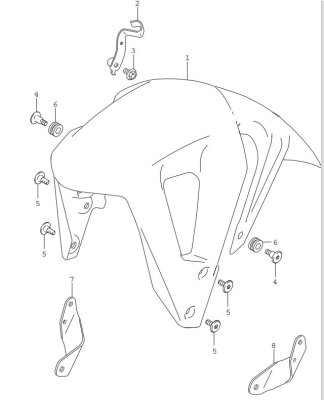 Shop Suzuki > GSX-8R OEM Replacement Parts > FRONT FENDER GSX-8FRQ