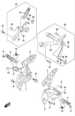 FOOTREST GSXR1000 2017-25