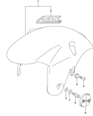 FRONT FENDER MOUNTING HARDWARE GSXR1000 2017-25