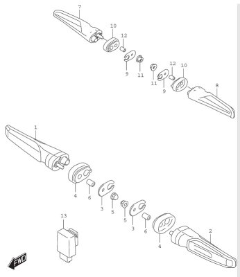 Shop Suzuki > OEM Replacement Parts DRZ4S/SM 2025-26 > TURN SIGNAL