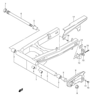 REAR SWING ARM DL650 2004-11 V STROM