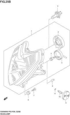HEADLAMP GS500F 2004-09