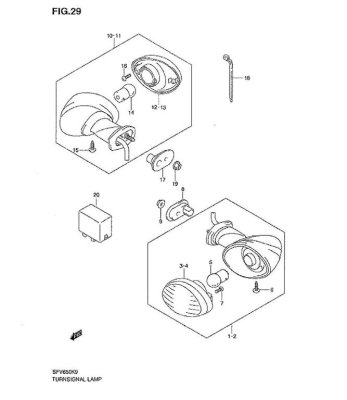 TURN SIGNAL SFV650 2009-15
