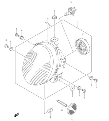 HEADLAMP M109N (Naked Model) 2008-09