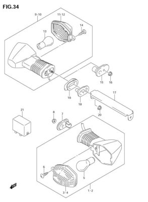 TURN SIGNAL SV650S 2003-09