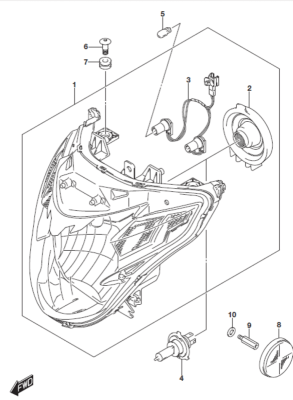 HEADLAMP GSX-S750 2015-23