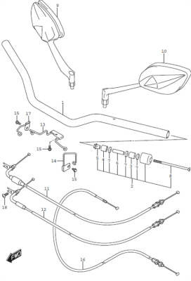 HANDLEBAR MIRROR GSX-S1000 GSX-S1000F 2016-21