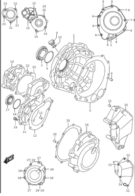 CRANKCASE COVER GSX-S 1000 GSX-S 1000F 2016-20
