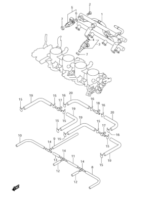 THROTTLE BODY HOSE GSXR750 2006-07