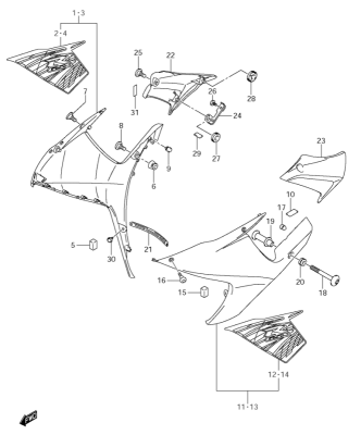 SIDE COWLING GSXR750 2011-26